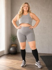 Plus Size Compression Leg Sleeves for Women& Men 15-20mmHg Wide Calf Knee Hig…