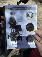 Quantum Q6 Edge 3 Stretto Power Wheelchair Orange/Black Joystick Headrest