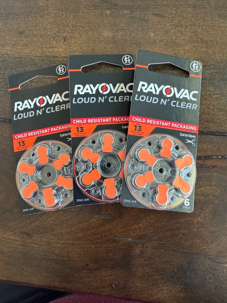 Rayovac Loud N‘ Clear Size 13 1.45V Hearing Aid Batterys 180 Count EXP 11/2028