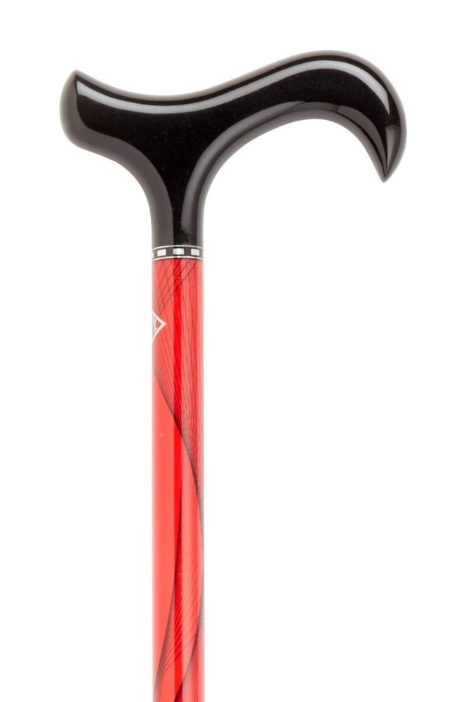 New Harvy Lightweight Adjustable Carbon Fiber Walking Cane-Rally Sport Red Black