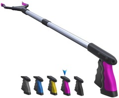 FitPlus 2025 Upgrade PowerGrip T9, Grabber Reacher 32 Inch (Pack of 1), Pink