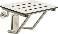 Stardrix 18″ x 16″ White Folding Shower Seat Bench Wall Mount Foldable Bathroom