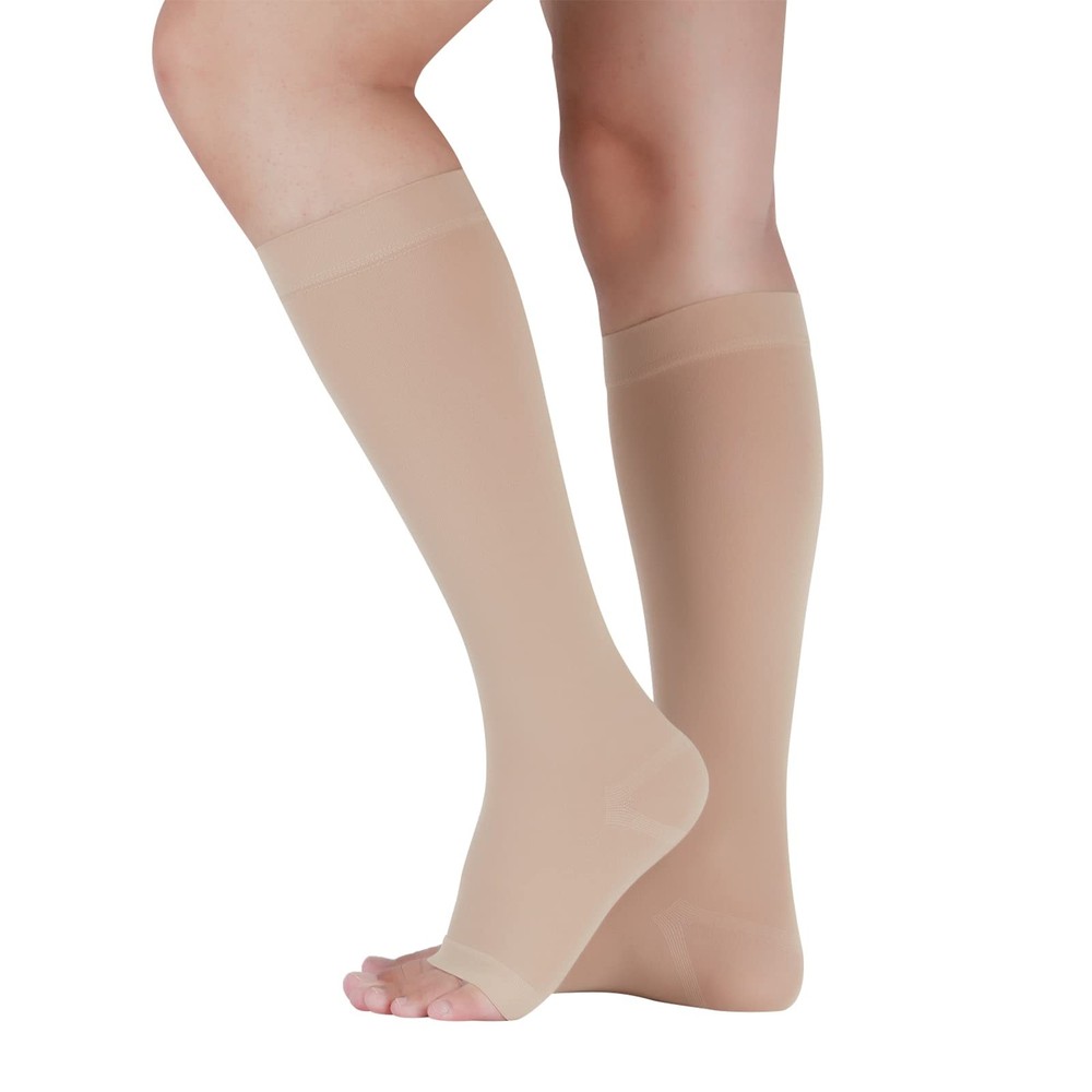 LIN PERFORMANCE 15-20 mmHg Compression Socks X-Large, Beige/15-20mmhg/1pair