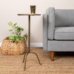 Creative Co-Op Metal Martini Cocktail Table Antique Brass Ec1446