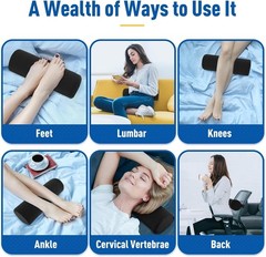 Cylindrical Back Support Pillow – Washable Memory Foam for Office & Travel