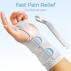 FREETOO Reversible Carpal Tunnel Wrist Brace Night S – Fit both hands, Grey