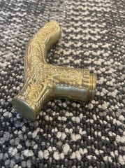 Vtg. Art Deco Art Nouveau Brass Handle Replacement Only Floral For Walking Cane