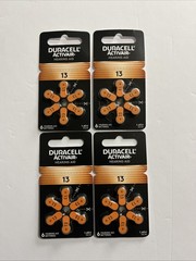 NEW 24ct Duracell Activair 13 Hearing Aid Batteries Orange Germany Exp 2029