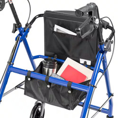 Rollator Rolling Walker with 6 In. Wheels, Fold up Removable Back Support and Pa