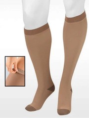 Juzo Soft Silver Knee High, Silicone Dot Band, Closed Toe, Size:IV (Beige)