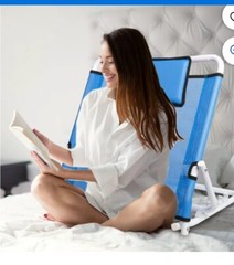 Aluminum Portable/Folding Adjustable. Bed Backrest Dark Blue/silver NEW