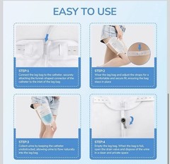 3 Pack Catheter Bags, Easy-Tap Leg Bag Urinary Drainage Bag, 33.8 Oz Anti-Reflux