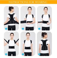 Portzon Back Support for Women, Adjustable for Waist 37-41 Inch, Black