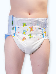 2-Pack of Kiddo Junior Plus Blue 2-Tape Plastic Backed Diaper Size Medium ABDL