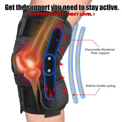 Hinged Knee Brace with Side Stabilizers Adjustable Knee Support Pain Relief
