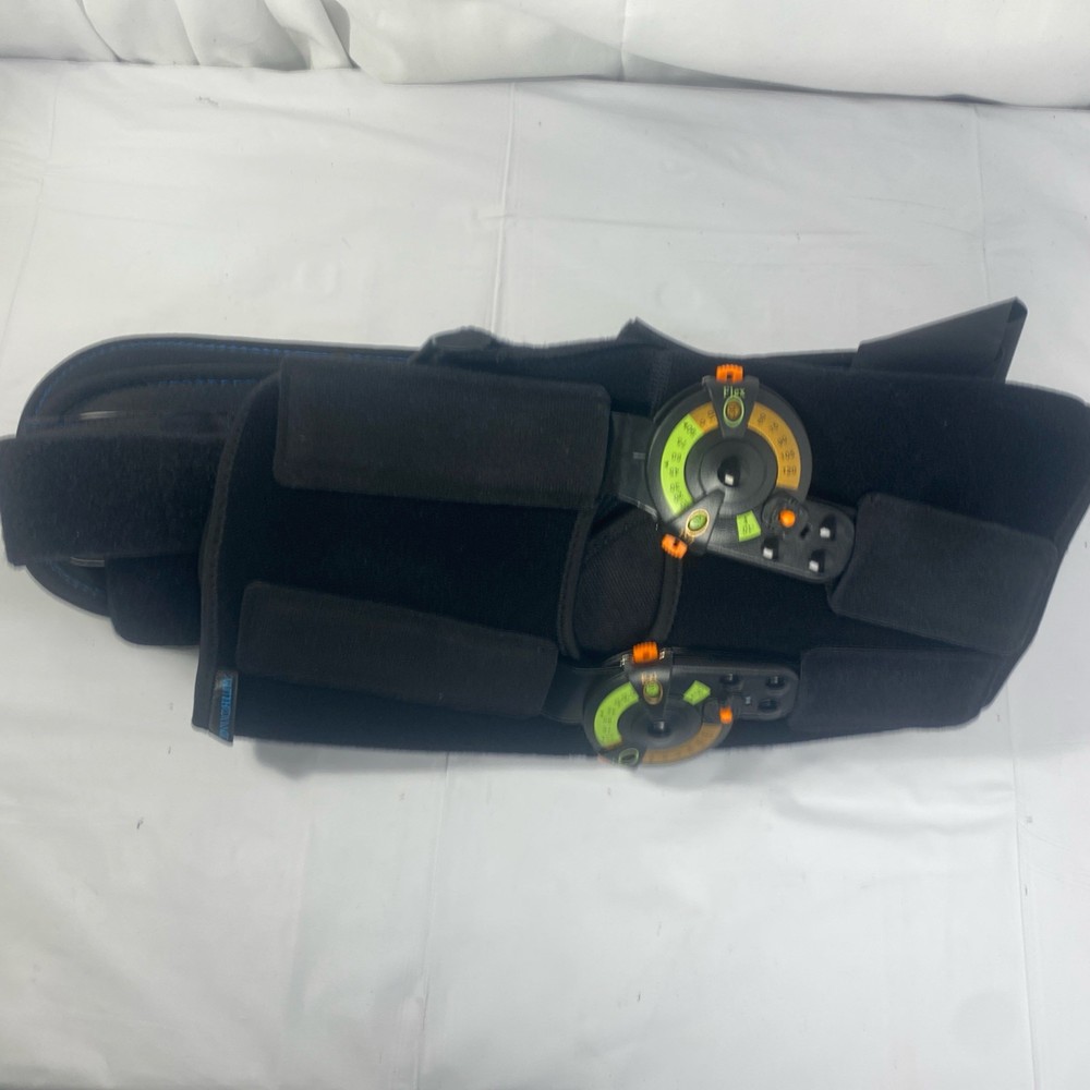 Hinged ROM Knee Brace with Side Stabilizers & Locking Dials Post Op Knee(Large )