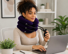 Inflatable Neck Traction Device for Cervical Pain Relief & Spine Support Pillow