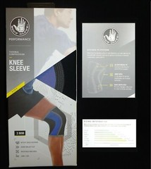 Body Glove Performance Thermal Compression Knee Sleeve Medium Black Blue Gray