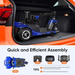 Used 3 Wheel Mobility Scooter Electric Powered Mobile Folding Wheelchair Device