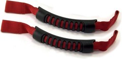 Rugged Ridge 13305.11 Grab Handle Kit, Front, Headrest Mounted, Red; Red