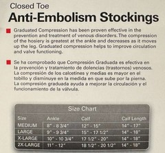 GNP Closed Toe Anti-Embolism Stockings, 15-20 mmHg (Size: 2XL) White