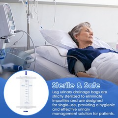 Urinary Drainage Bag with Straps Leg Bag 33.8oz/1000ml Cloth Straps Included