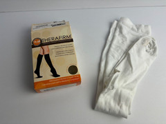 TheraFirm Compression Large White Trouser Socks 15-20mmHg Medical