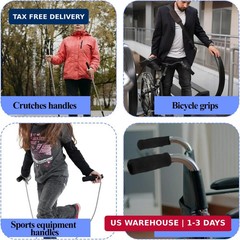 4 Pcs 19mm Walking Cane Grips Foam Handle Replacement for Seniors & Bicycles