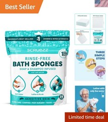 All-in-One Rinse-Free Bathing Wipes – 25 Pack for Sensitive Skin Convenience