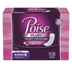 POISE Ultimate Absorbency Pads – Size: Long 108 Count New! – Free Shipping!