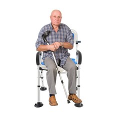 U-Shape Seat Folding Shower Chair for Elderly & Disabled Adjustable Height Stool