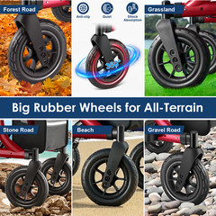 MAXWALK Portable All Terrain Foldable Outdoor Walker 10″ Wheels 300lb Senior USA