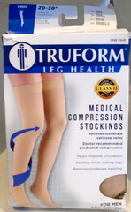 Truform Leg Health Compression Stockings CLOSED Toe Thigh High Beige SMALL 8868