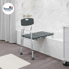 HERCULES Series 300 Lb. Capacity Adjustable Gray Bath & Shower Transfer Bench wi