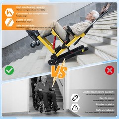 Electric Stair Climbing Chair Foldable Emergency Stair Lift Wheelchair 200W