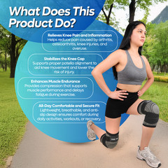 2Pcs Knee Sleeve Compression Brace Support For Sport Joint Pain Arthritis Relief