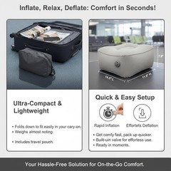 Inflatable Foot Rest, Carseat Rest 14.5″L×11.8″W×7.9”H, Grey