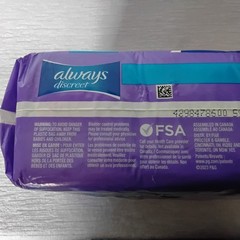 Always Discreet Moderate 4 Incontinence Pads Qty 54 Reg Length Scented