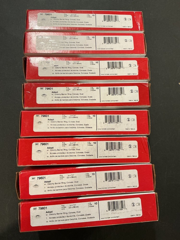 80 (8 boxes of 10) Hollister 79601 Adapt Ostomy Barrier Ring Convex Oval