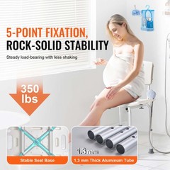 VEVOR Shower Chair Bath Bench with Back for Inside Tub Adjustable Height 350lbs
