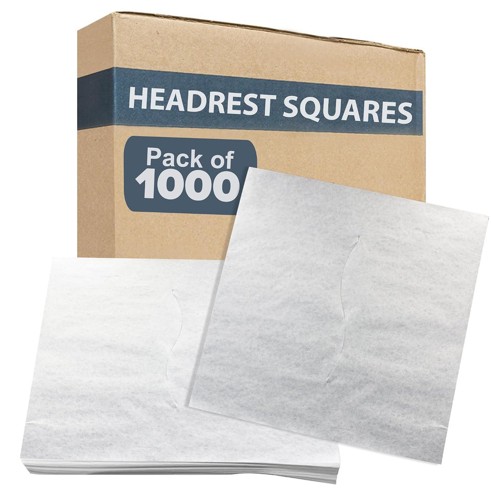 Economy Headrest Paper Sheet Squares with Slots, 1000-Pack, 12″X12″ – White Face