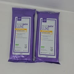 Ready Bath Luxe Antibacterial Rinse Free Bathing Cloth Scented 2 Packs Lot.