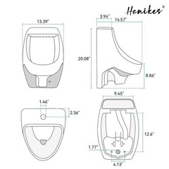 UR-482 Universal Washout Top Spud Urinal, 1.0 GPF Water-Saving, White Finish