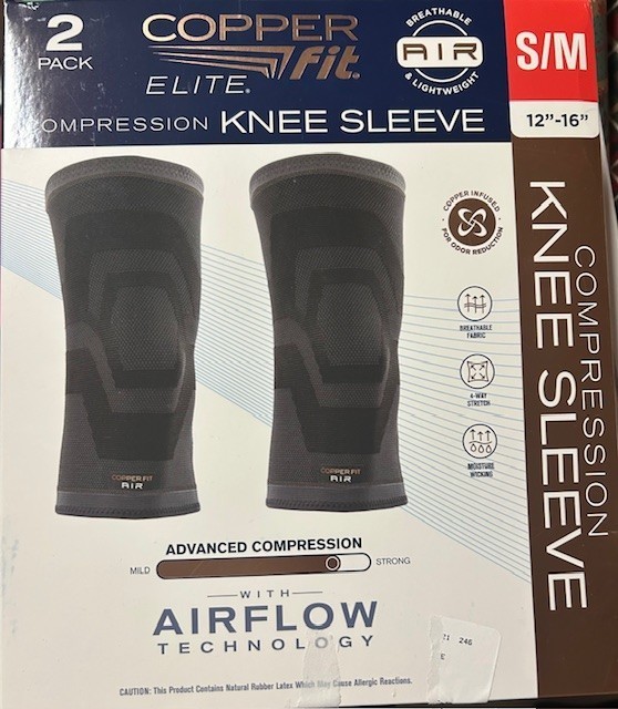 Copper Fit Elite Compression Knee Sleeve 2 Pk S / M 12-16″ Airflow NEW Open BOX