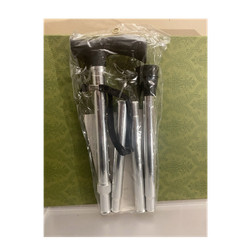 Foldable Adjustable Aluminum Walking Cane Silver Black Lightweight for Adults
