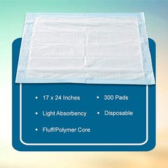 McKesson Underpad, 17 X 24 Inch Disposable Light Absorbency, Case of 300