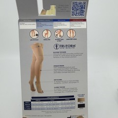 Truform 0364 Thigh High Closed Toe Stocking Ladies Opaque-15-20 mmhg Large Beige