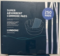 Lunderg Super Absorbent Commode Pads 250 Pc Value Pack Liquid & Odor Control