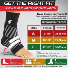 Ankle Brace Compression Sleeve for Sprains & Plantar Fasciitis Relief, Adjustabl