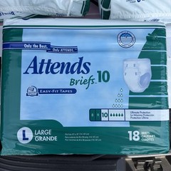 (18) Attends Briefs Large #10 Vintage Diapers Plastic Back Ultimate Sealed Bag